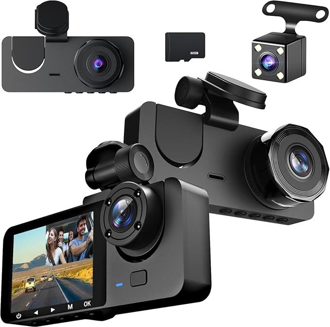 Autocamera met 4K-resolutie, 1080p boordcamera voor auto + 32 GB SD kaart